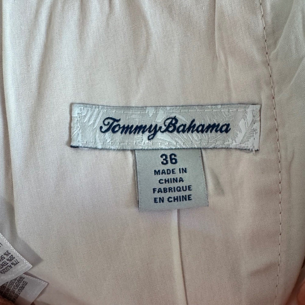 Tommy Bahama 36x9.5 Coral Orange Cotton Blend Flat Front Stretch Men's Shorts - Picture 5 of 9